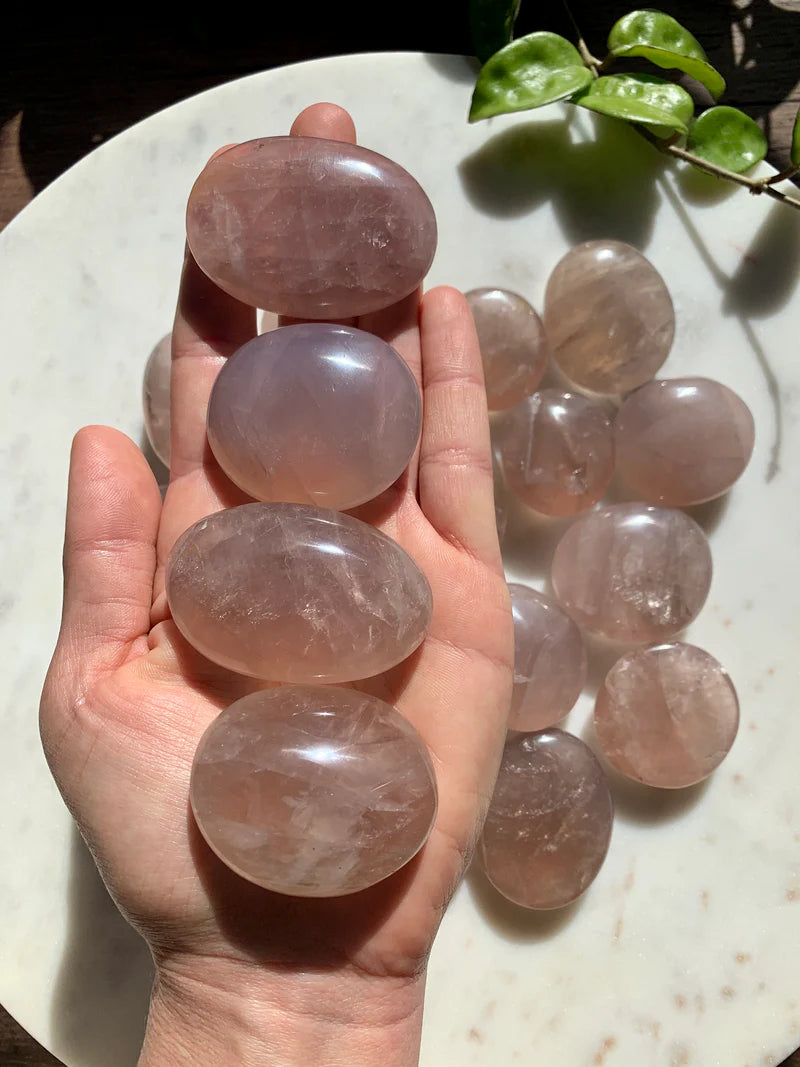 Lavender Rose Quartz Palm Stone