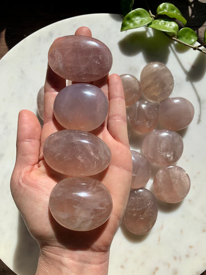 Lavender Rose Quartz Palm Stone