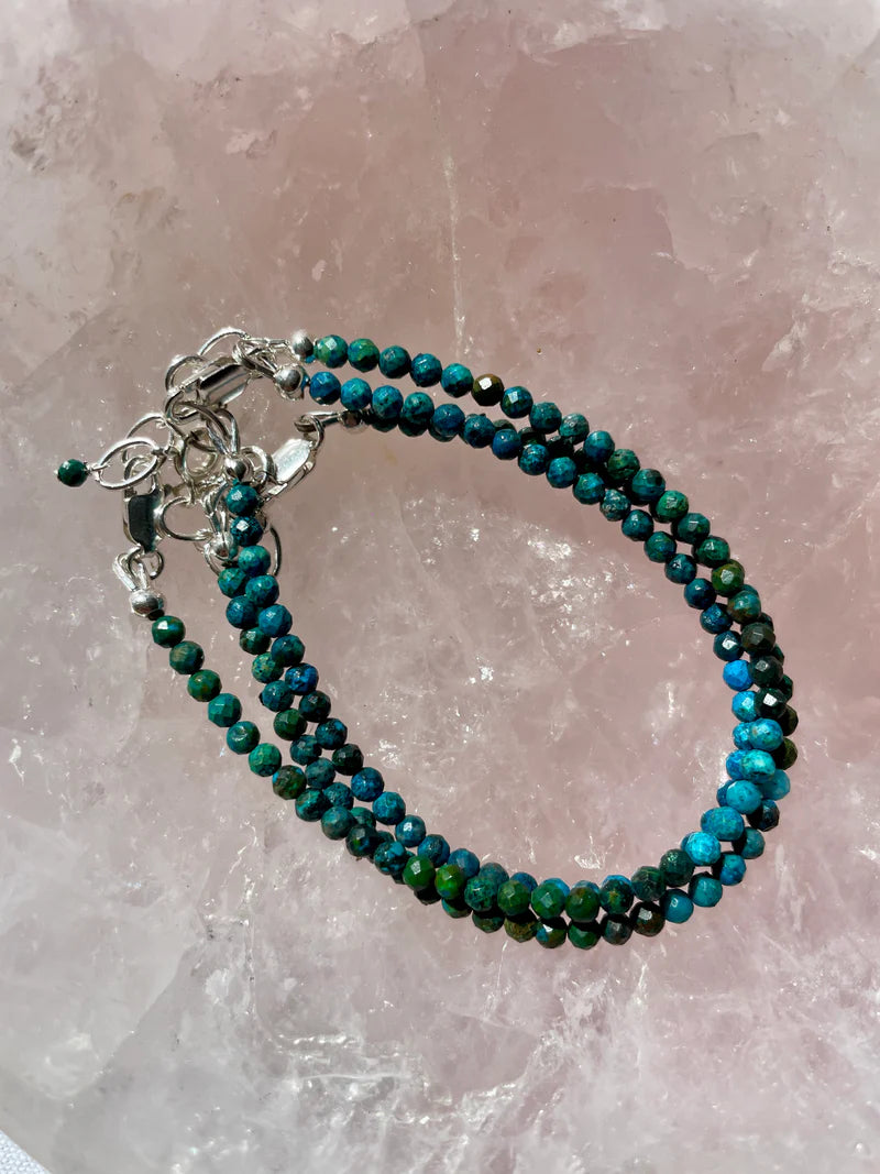 Sterling Silver And Chrysocolla Bracelet