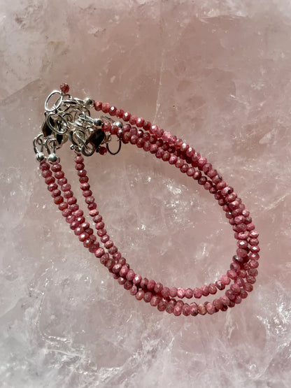 Sterling Silver And Rhodochrosite Bracelet