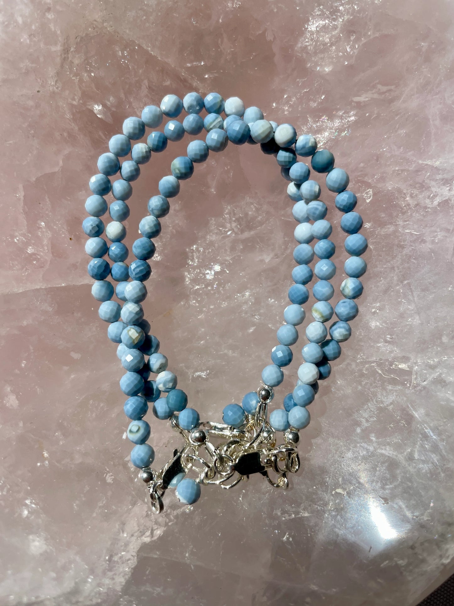 Sterling Silver Blue Owyhee Opal Bracelet