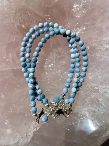 Sterling Silver Blue Owyhee Opal Bracelet