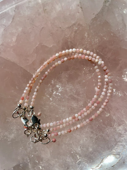 Sterling Silver Pink Opal Bracelet