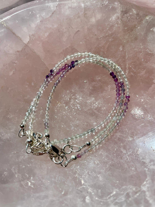 Sterling Silver And Fluorite Bracelet