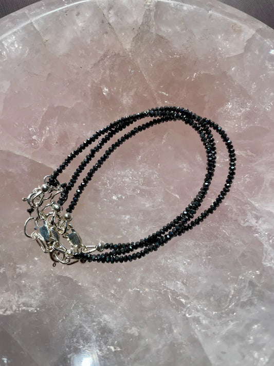 Sterling Silver And Hematite Bracelet