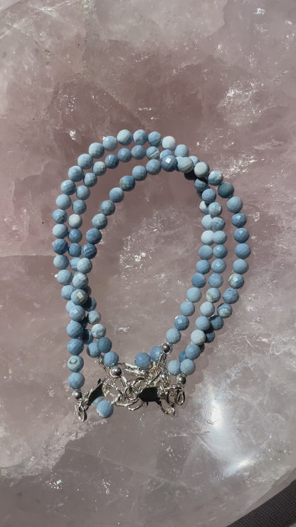Sterling Silver Blue Owyhee Opal Bracelet
