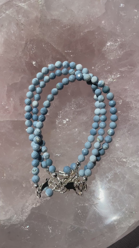 Sterling Silver Blue Owyhee Opal Bracelet
