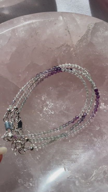 Sterling Silver And Fluorite Bracelet