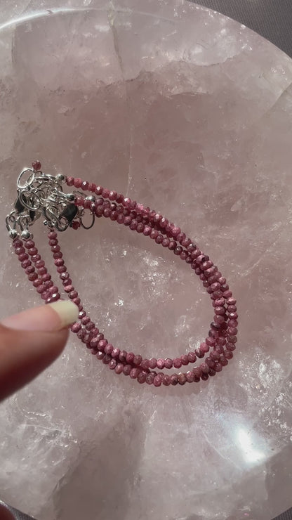 Sterling Silver And Rhodochrosite Bracelet