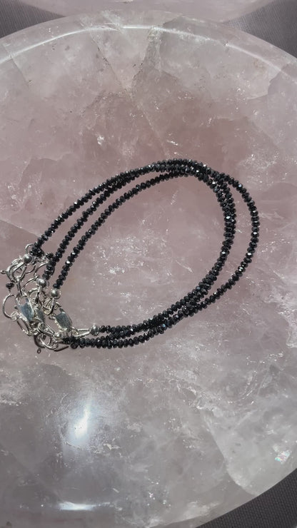 Sterling Silver And Hematite Bracelet